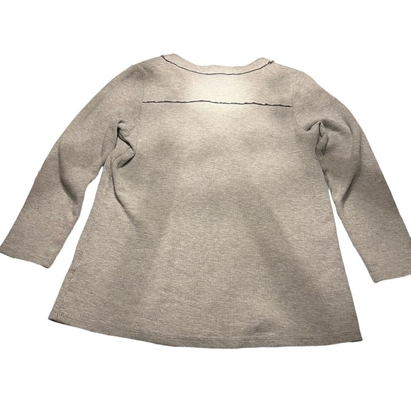 SOFT SURROUNDINGS Khaki Green Henley Tunic V-Neck with Raw Seams Size XS - Picture 2 of 8